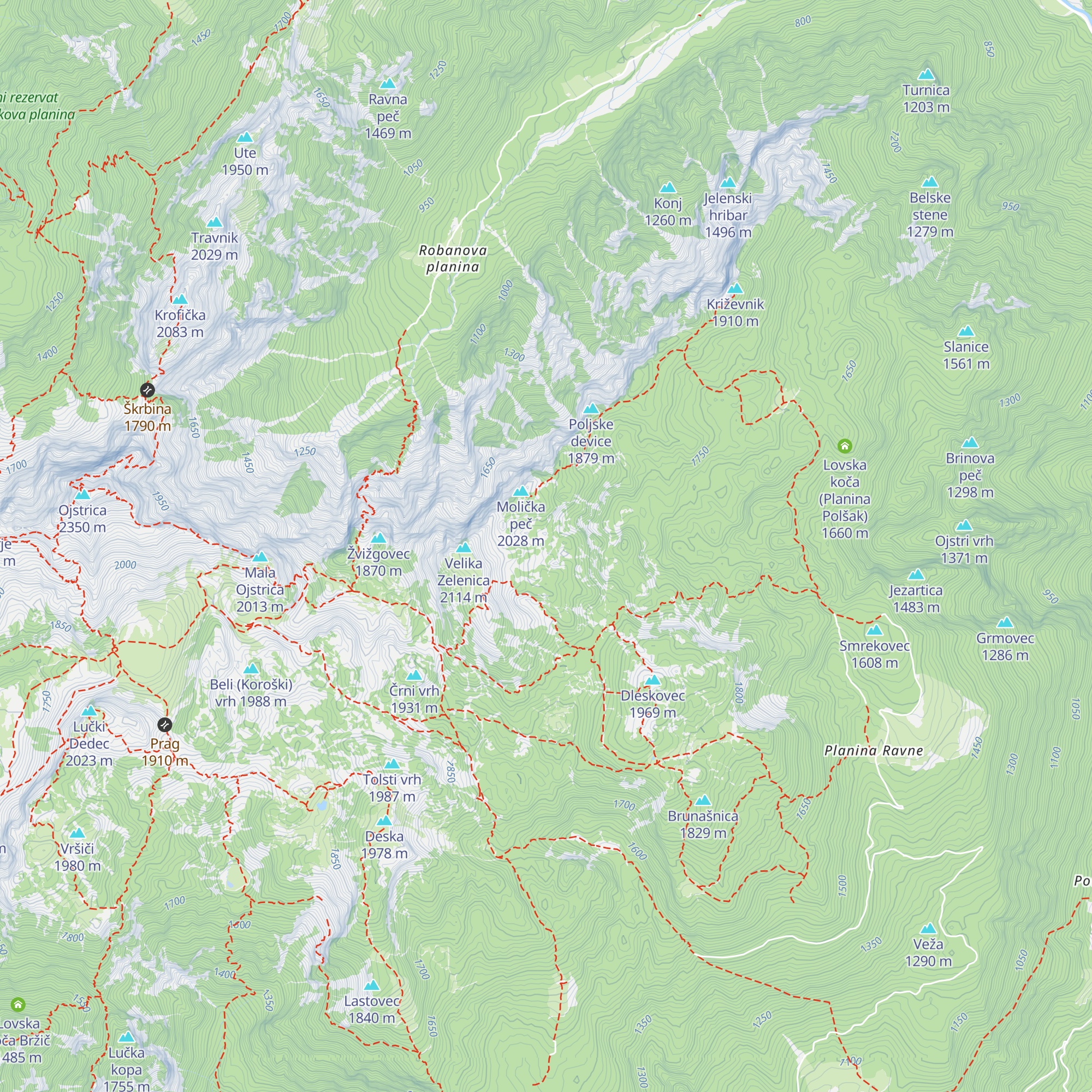 Jamarski bivak na Molički planini map