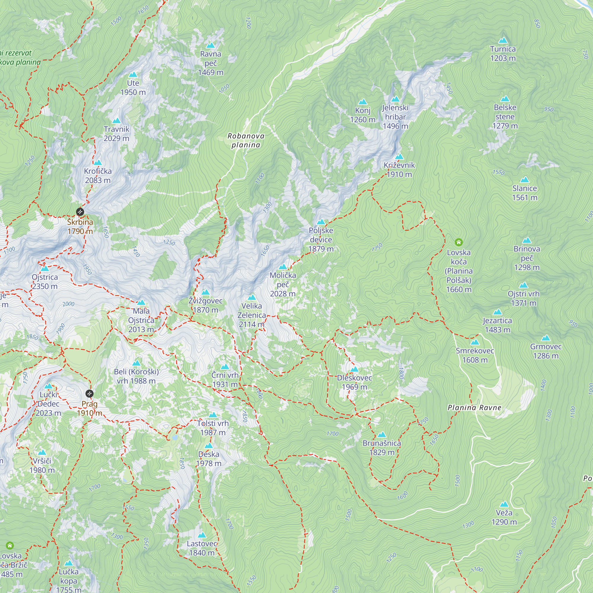 Jamarski bivak na Molički planini map