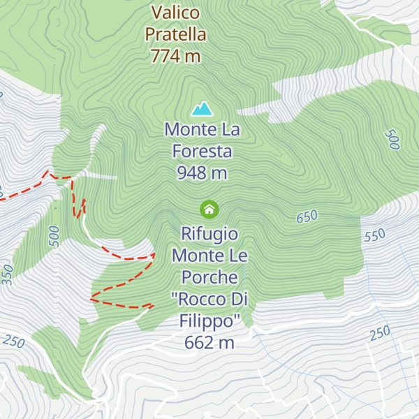 Map of Rifugio Monte Le Porche "Rocco Di Filippo"