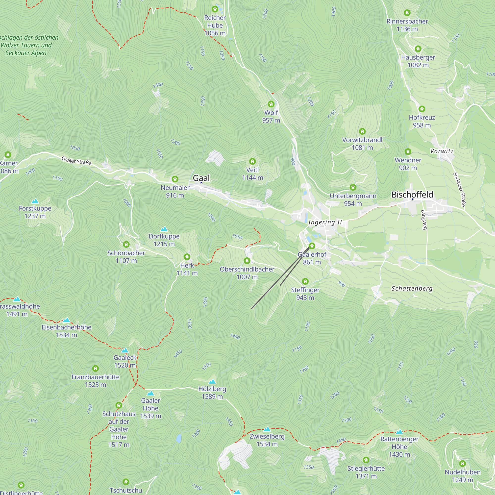 Unterschindlbacher map