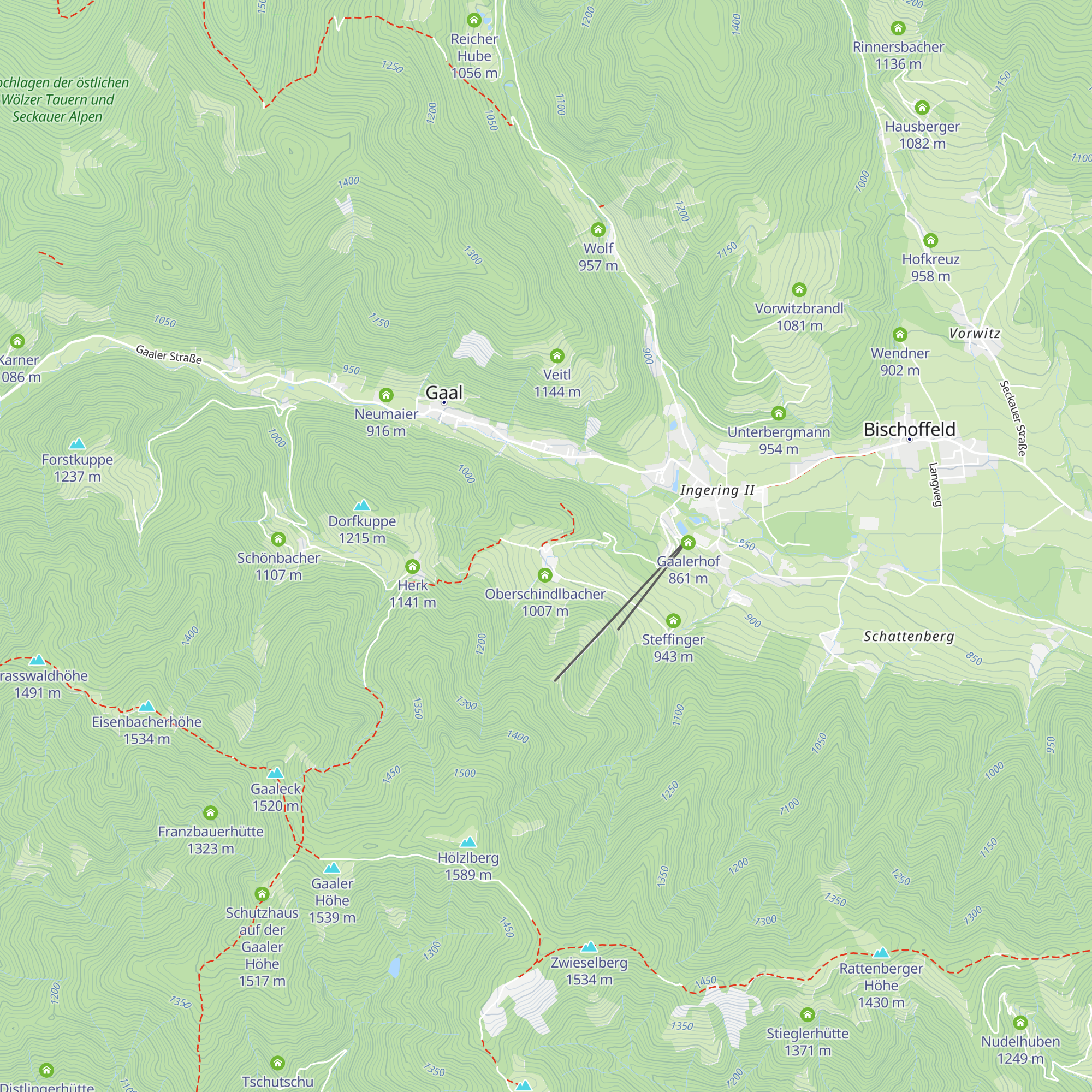 Unterschindlbacher map