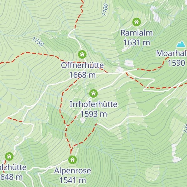 Map of Irrhoferhütte