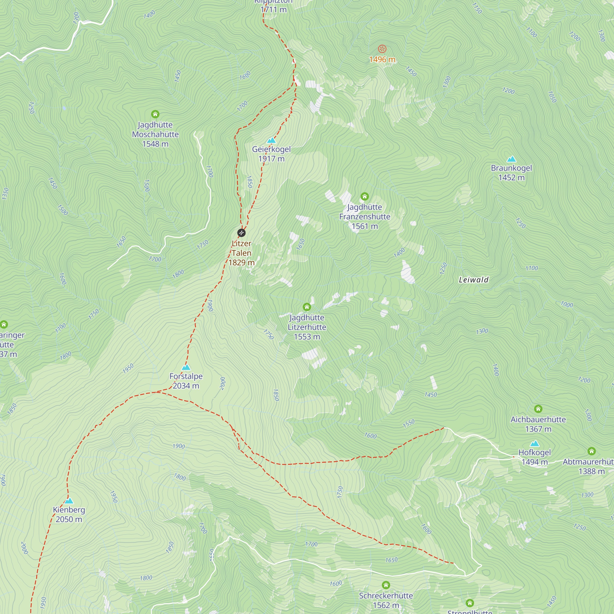 Jagdhütte Litzerhütte map