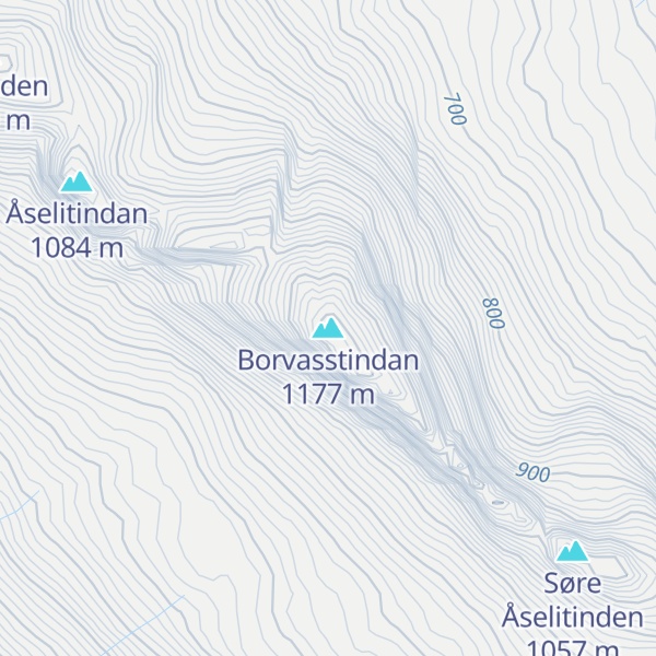 Map of Borvasstindan