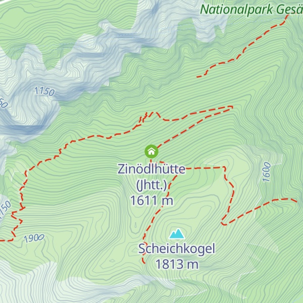 Map of Zinödlhütte (Jhtt.)