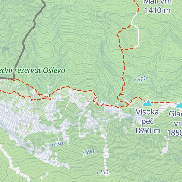 Map of Govca (Olševa)