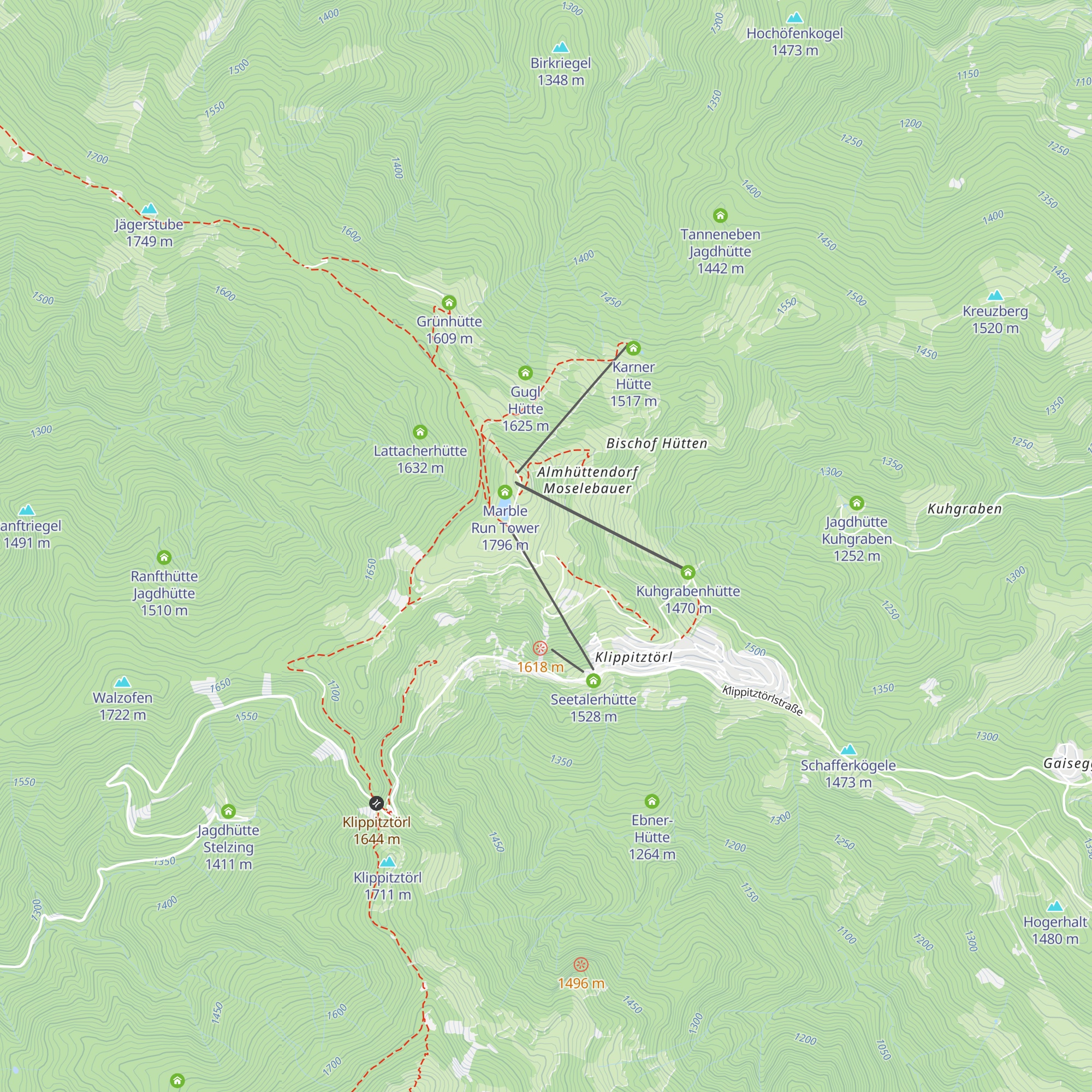 Hohenwart Hütte map