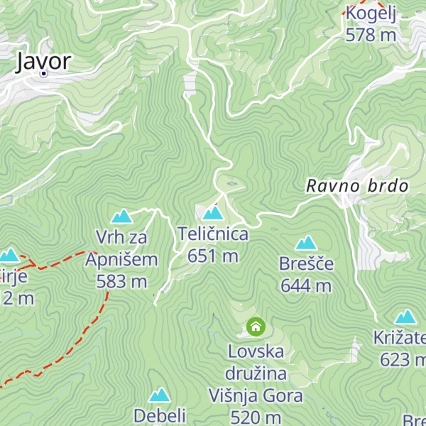 Map of Teličnica