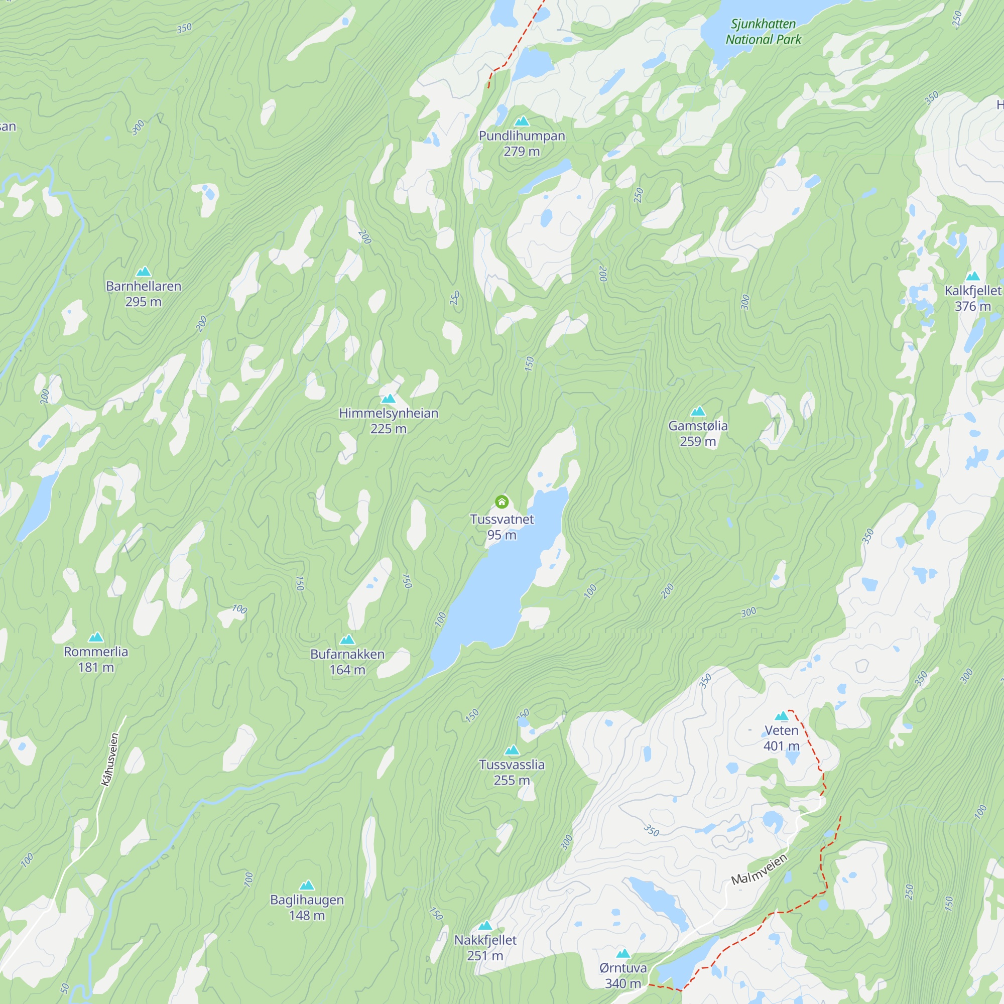 Tussvatnet map
