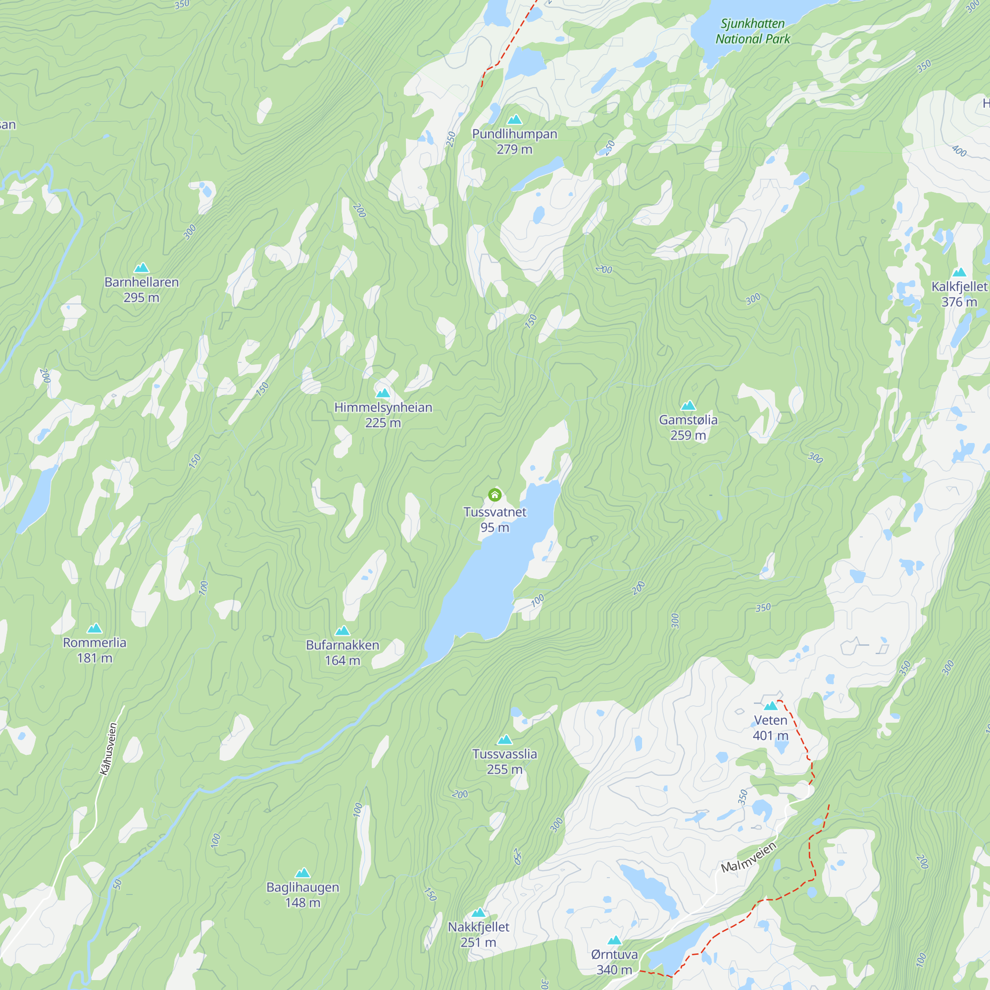 Tussvatnet map