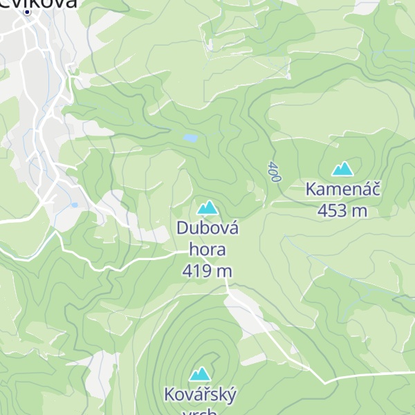 Map of Dubová hora