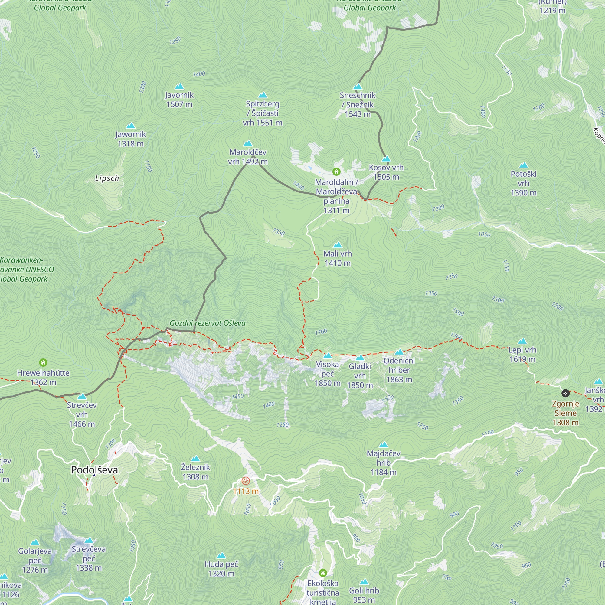 Lovska koča Foršnerca map