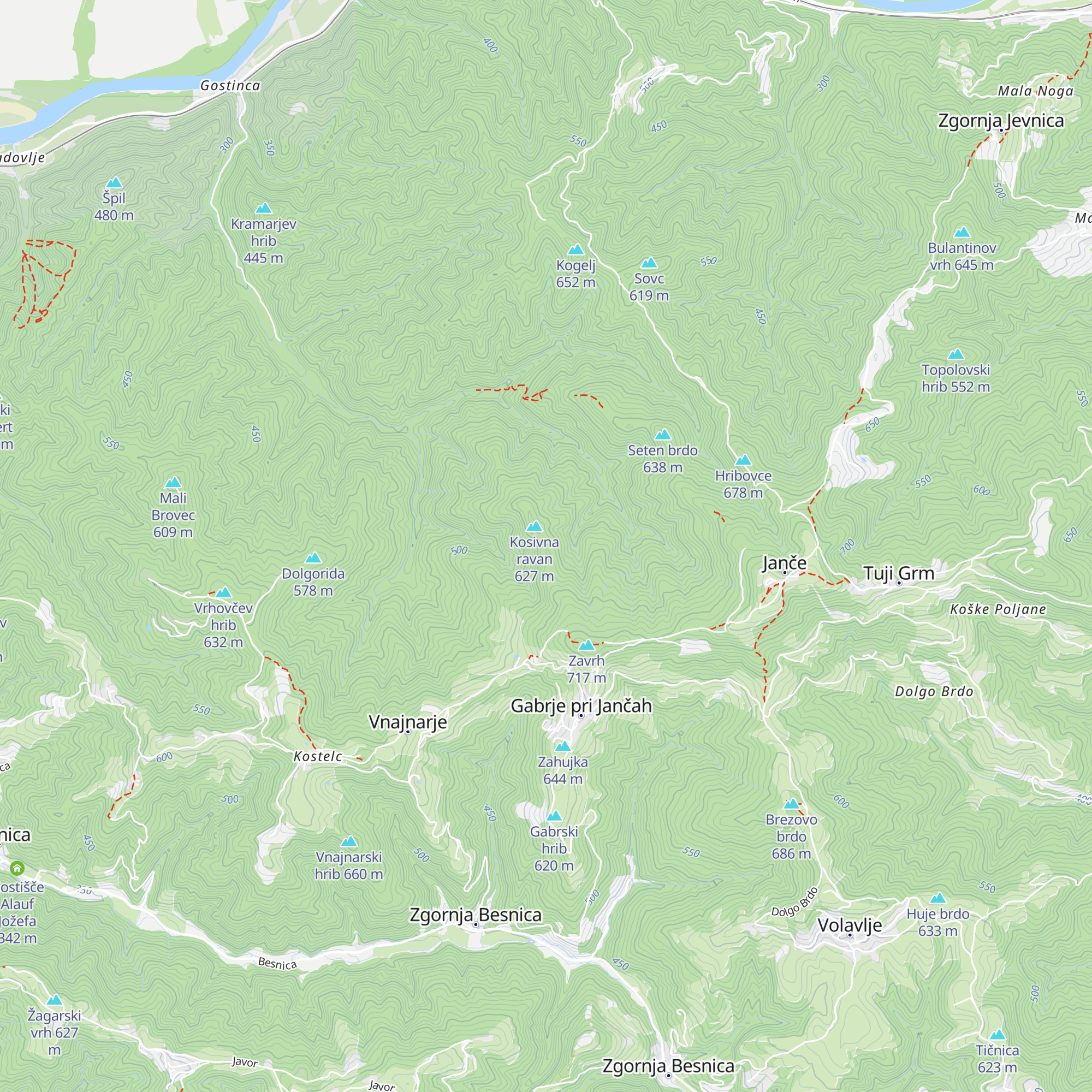 Koča Breza map
