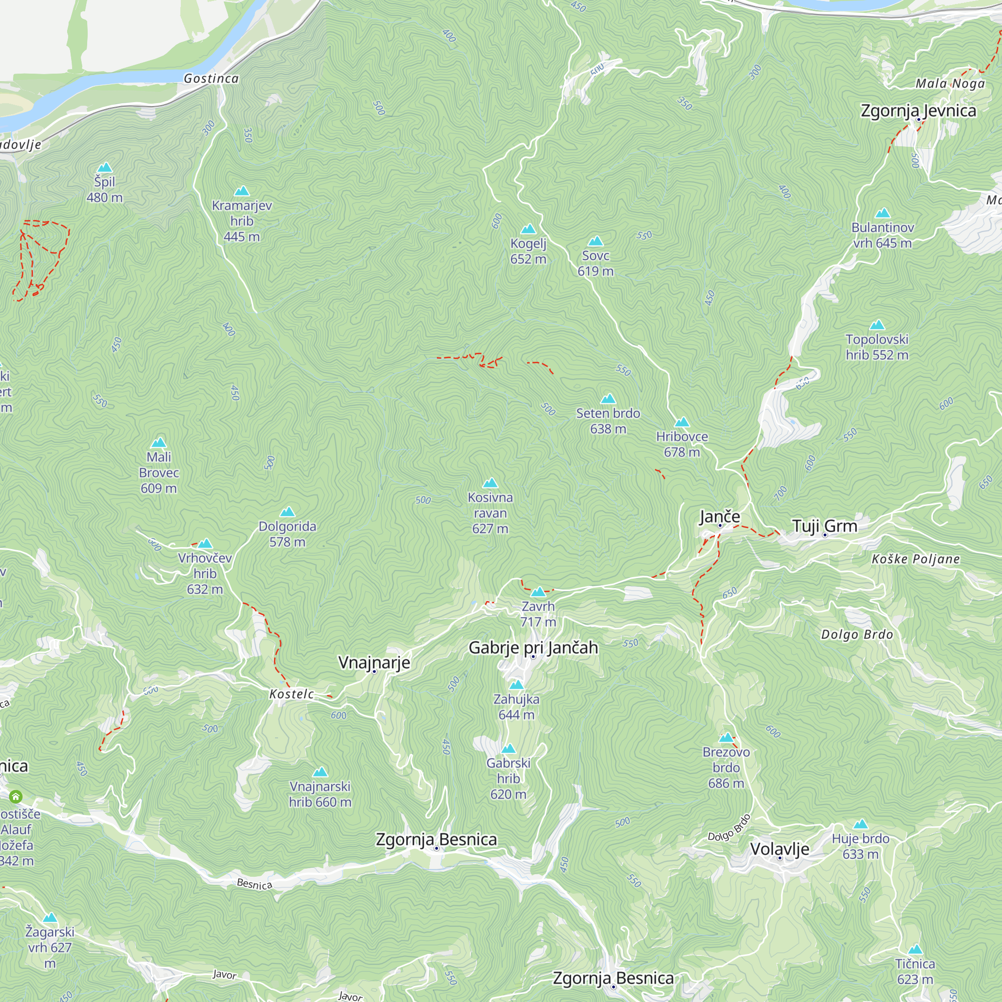 Koča Breza map