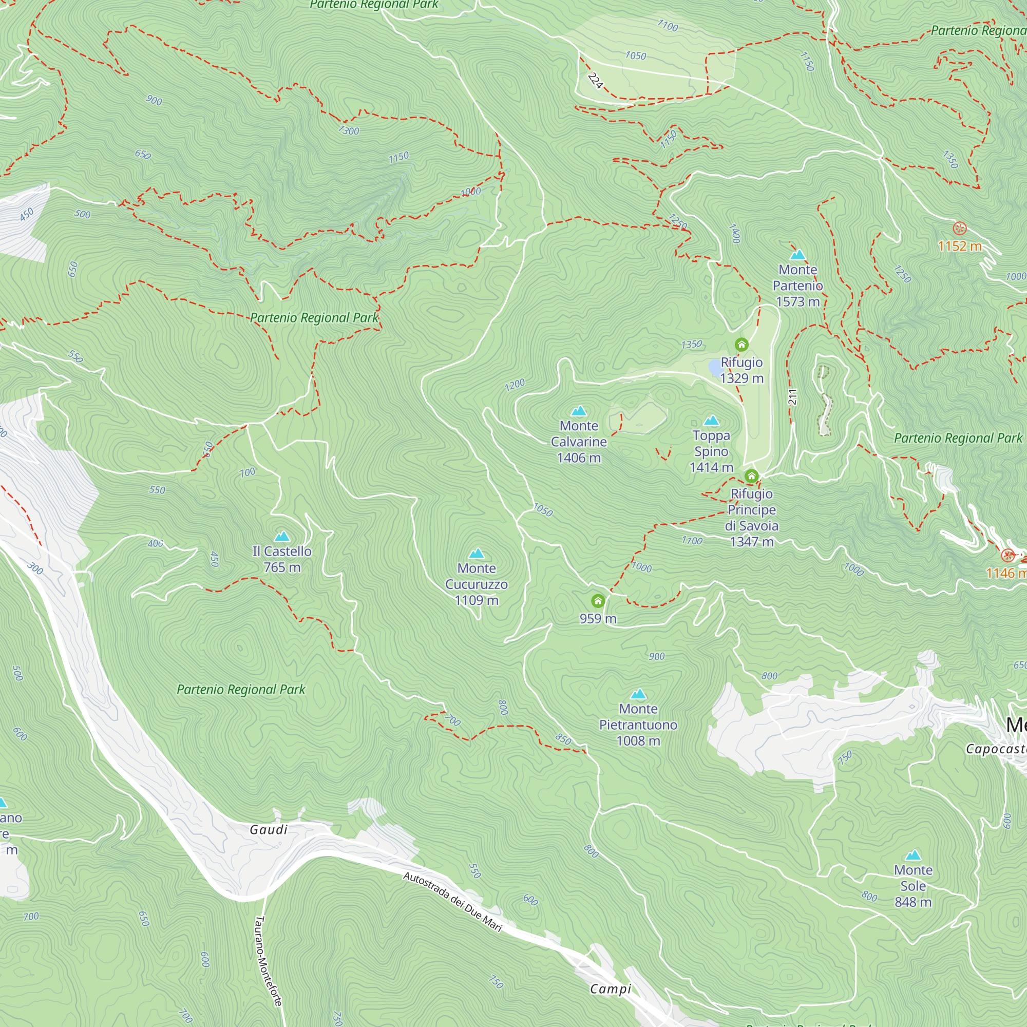 Rifugio campo Spina map