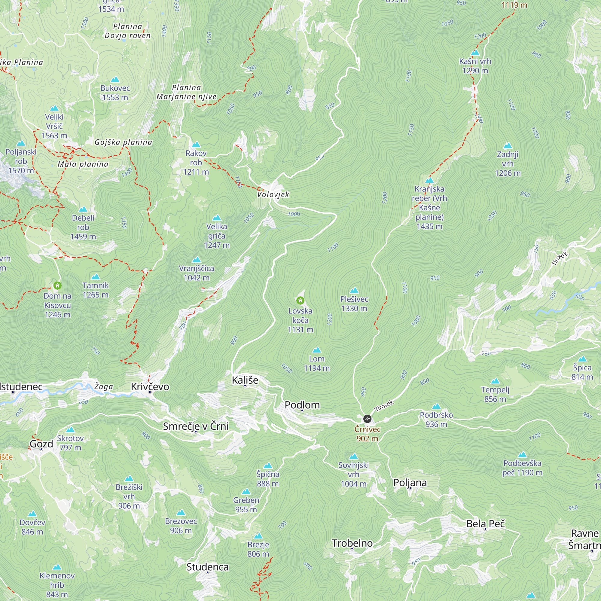 Lovska koča map