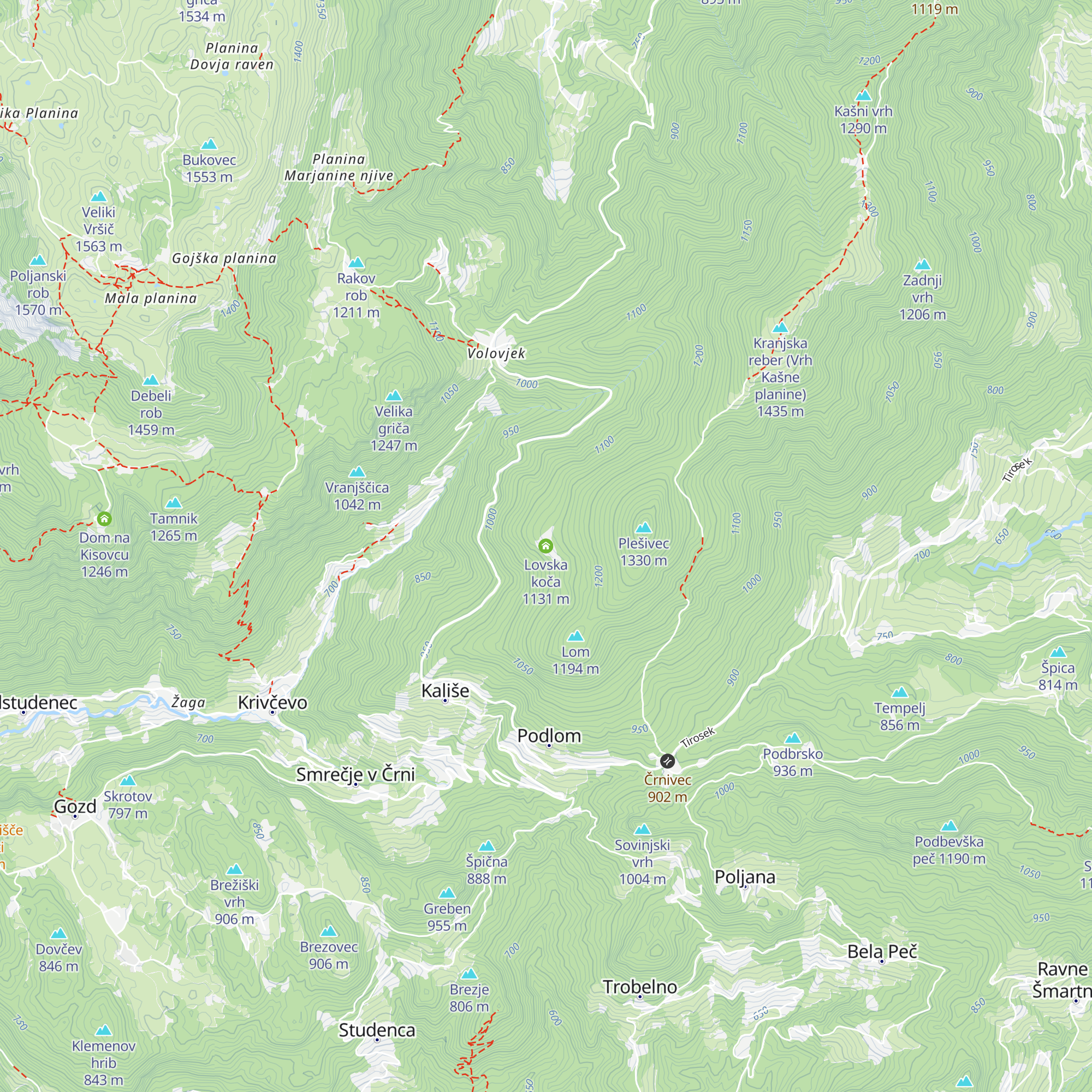 Lovska koča map
