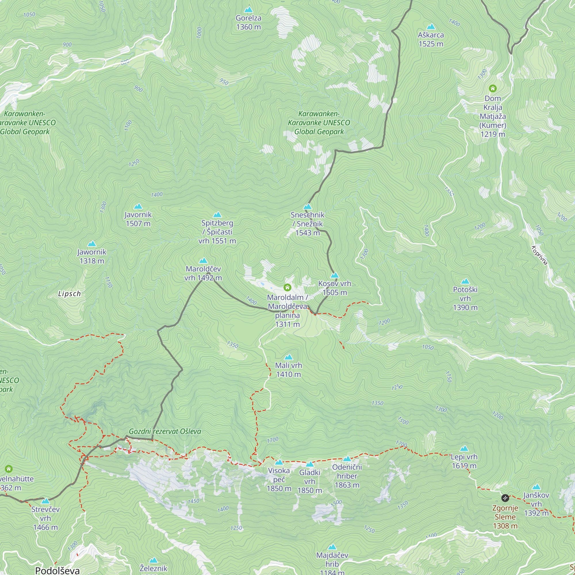 Maroldalm / Maroldčeva planina map