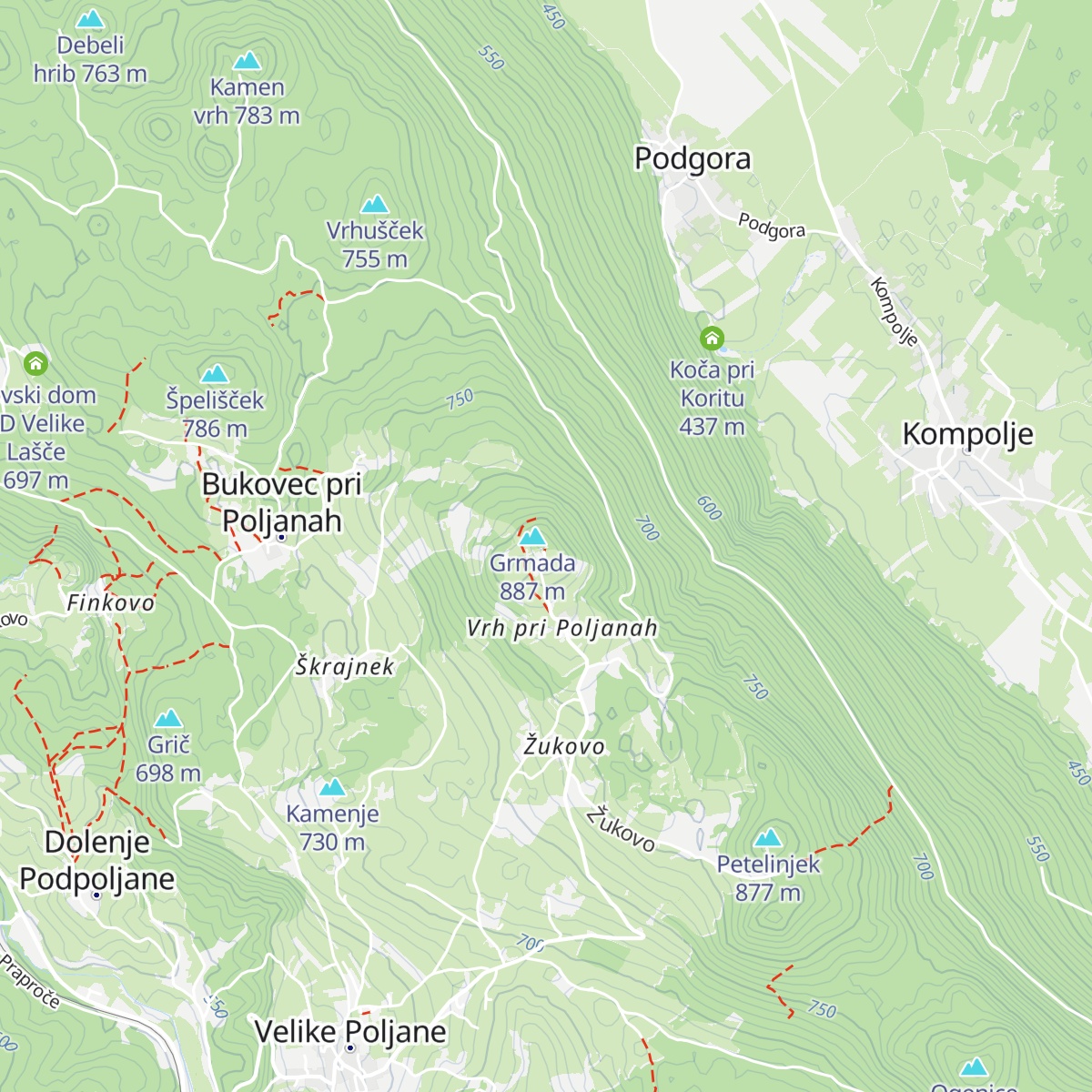 Turistični dom na Grmadi map
