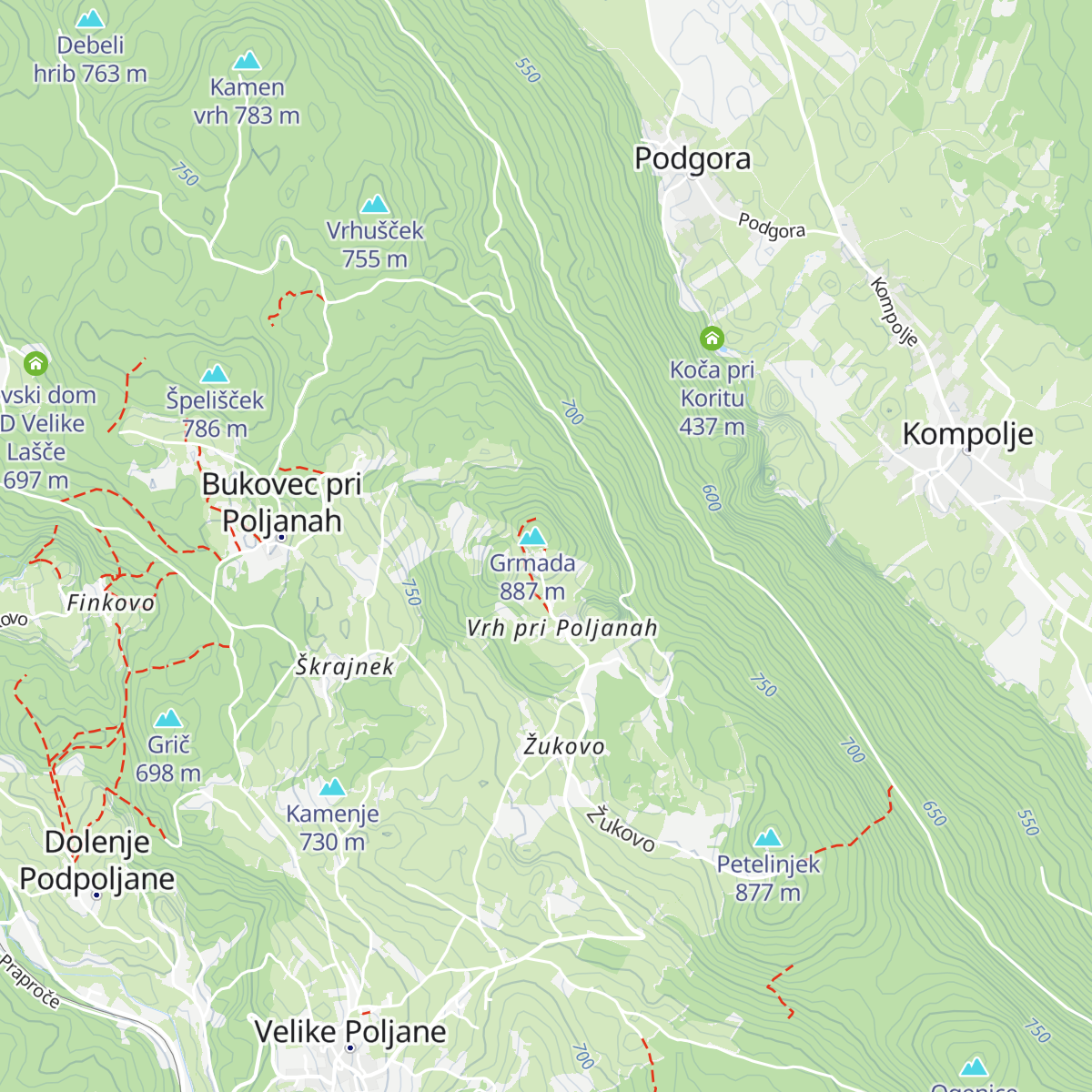 Turistični dom na Grmadi map