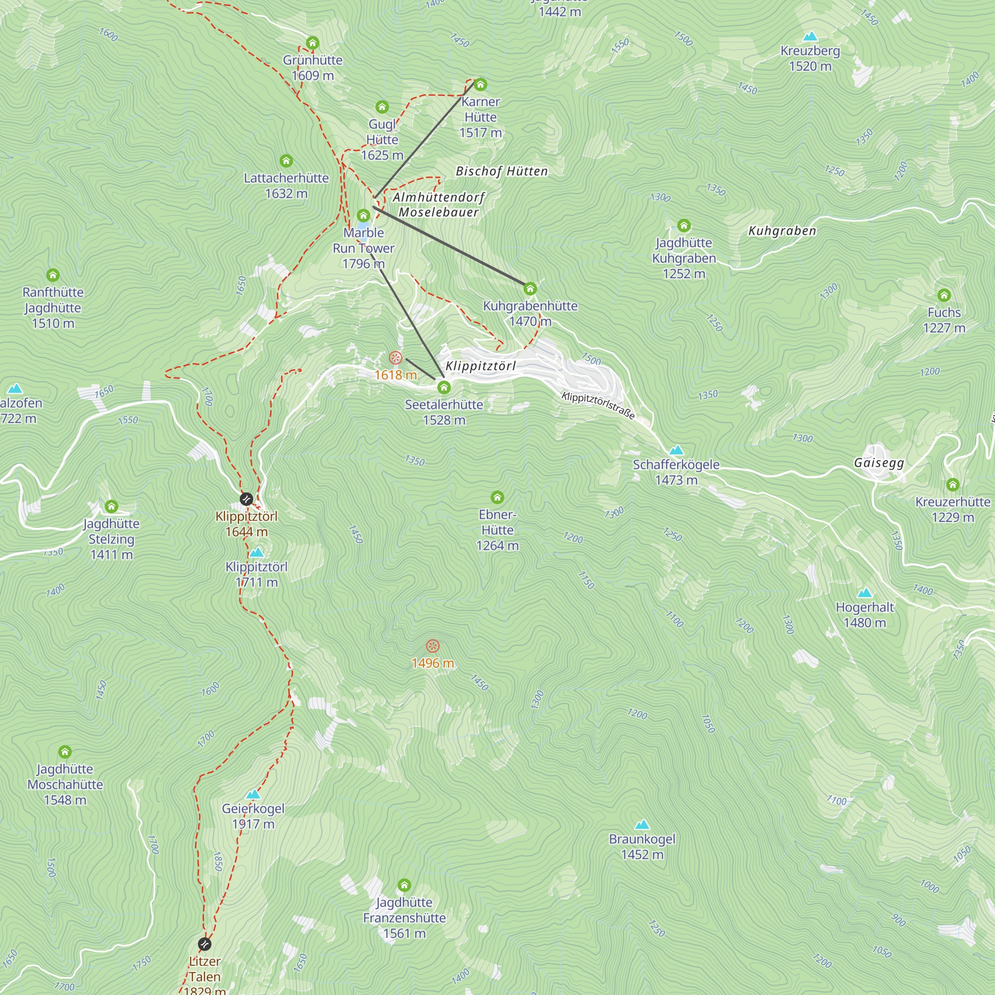 Ebner-Hütte map