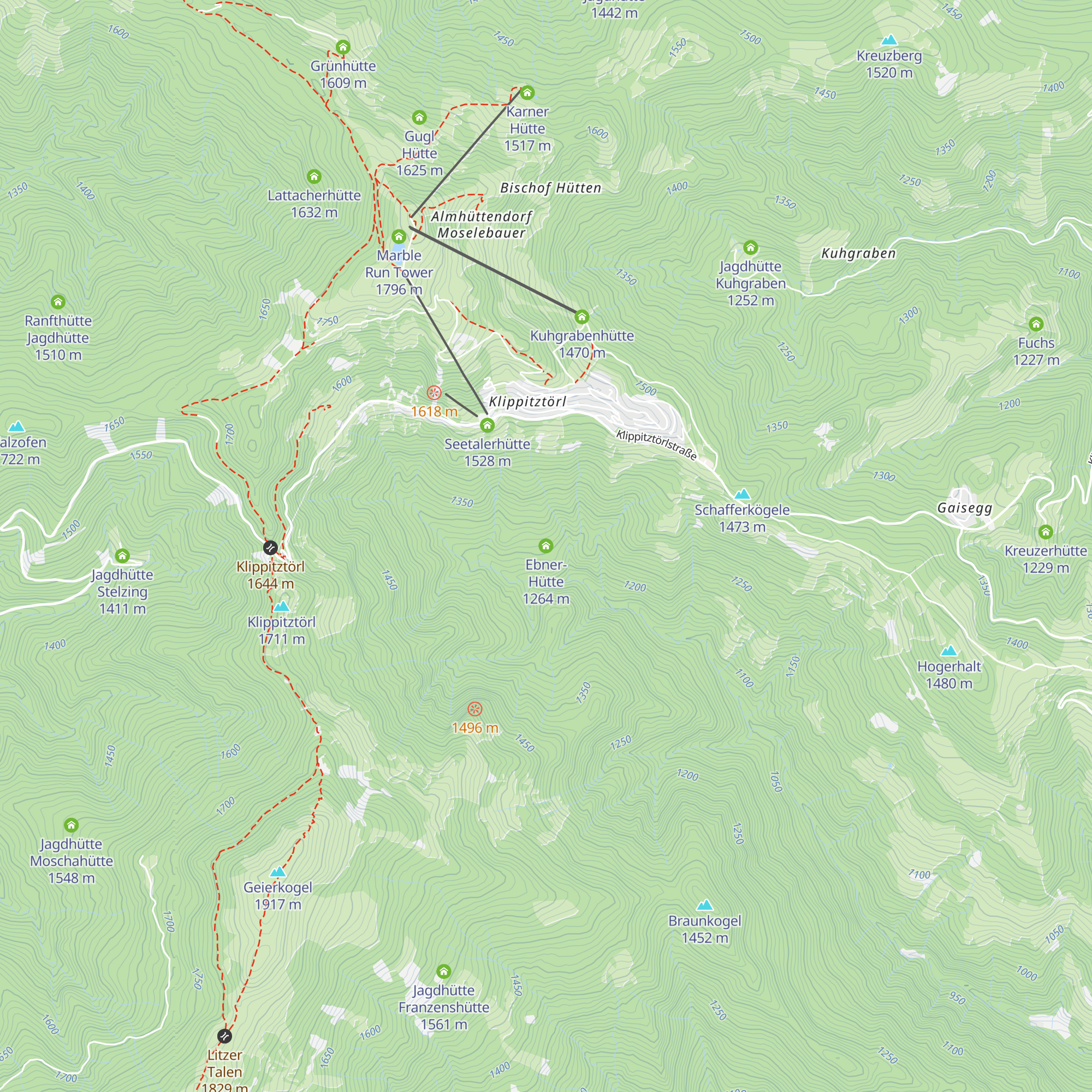 Ebner-Hütte map