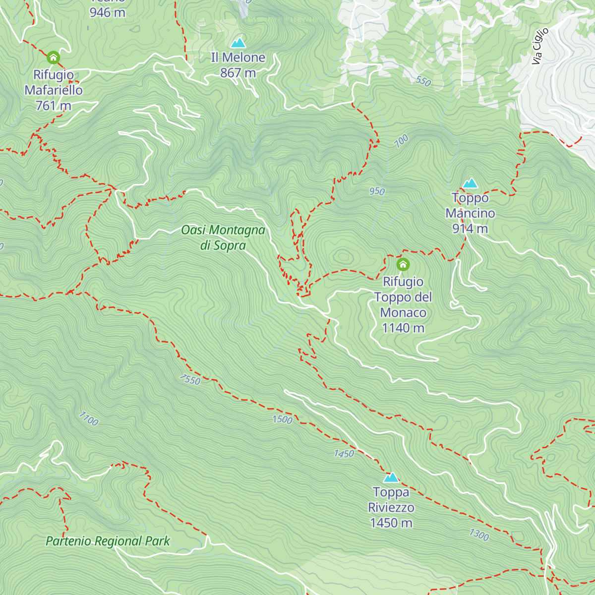 Rifugio Acqua delle Vene map
