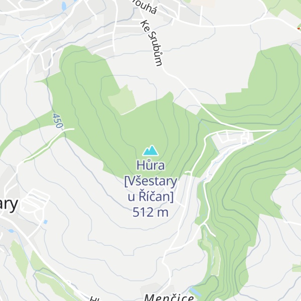 Map of Hůra [Všestary u Říčan]
