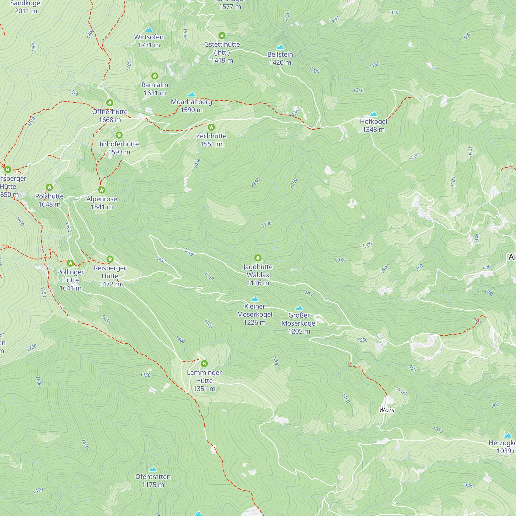 Jagdhütte Waldax map
