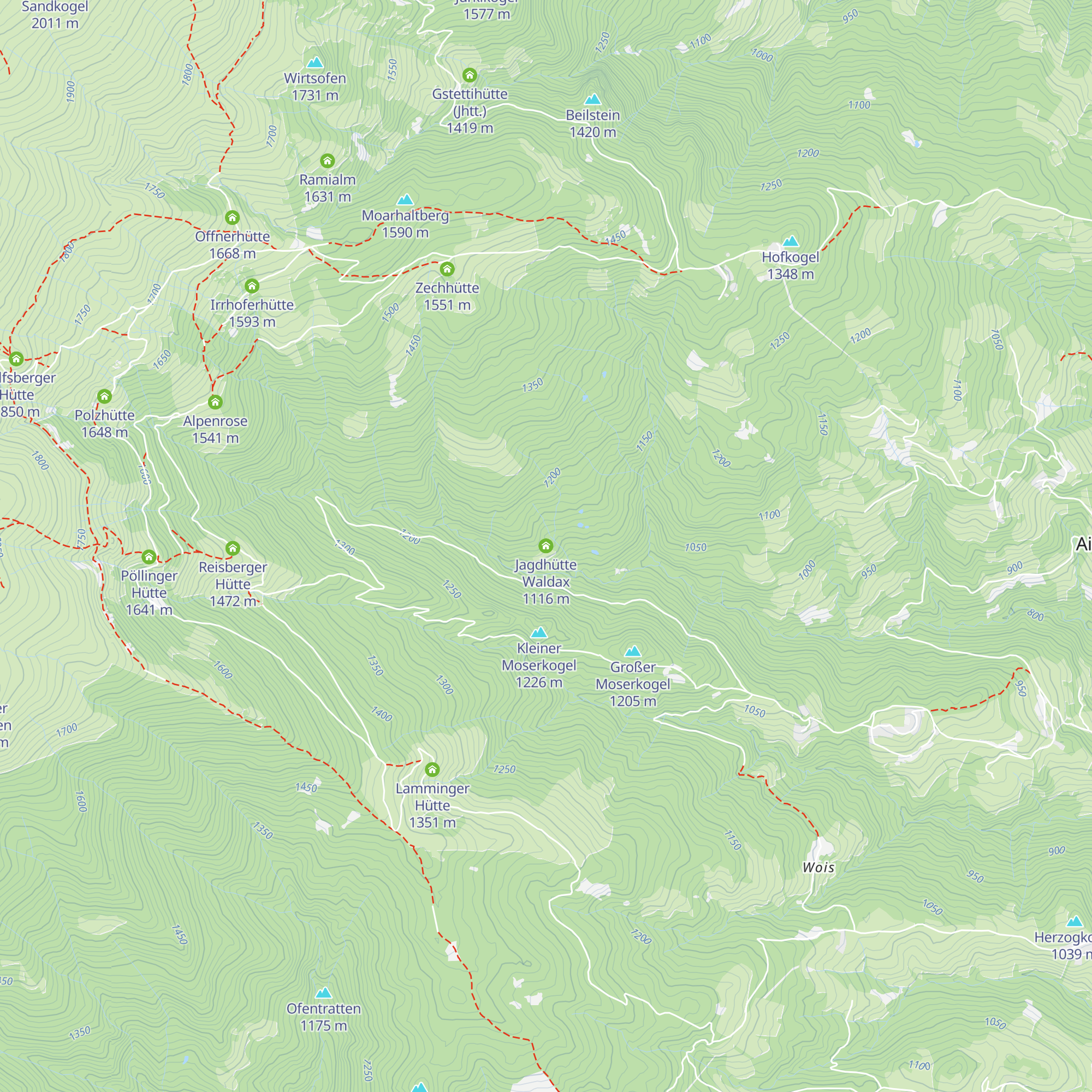 Jagdhütte Waldax map