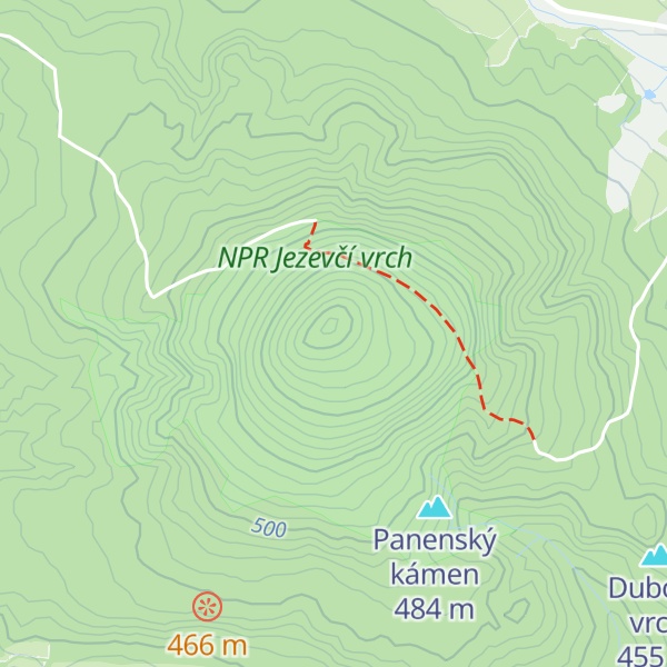 Map of Jezevčí vrch