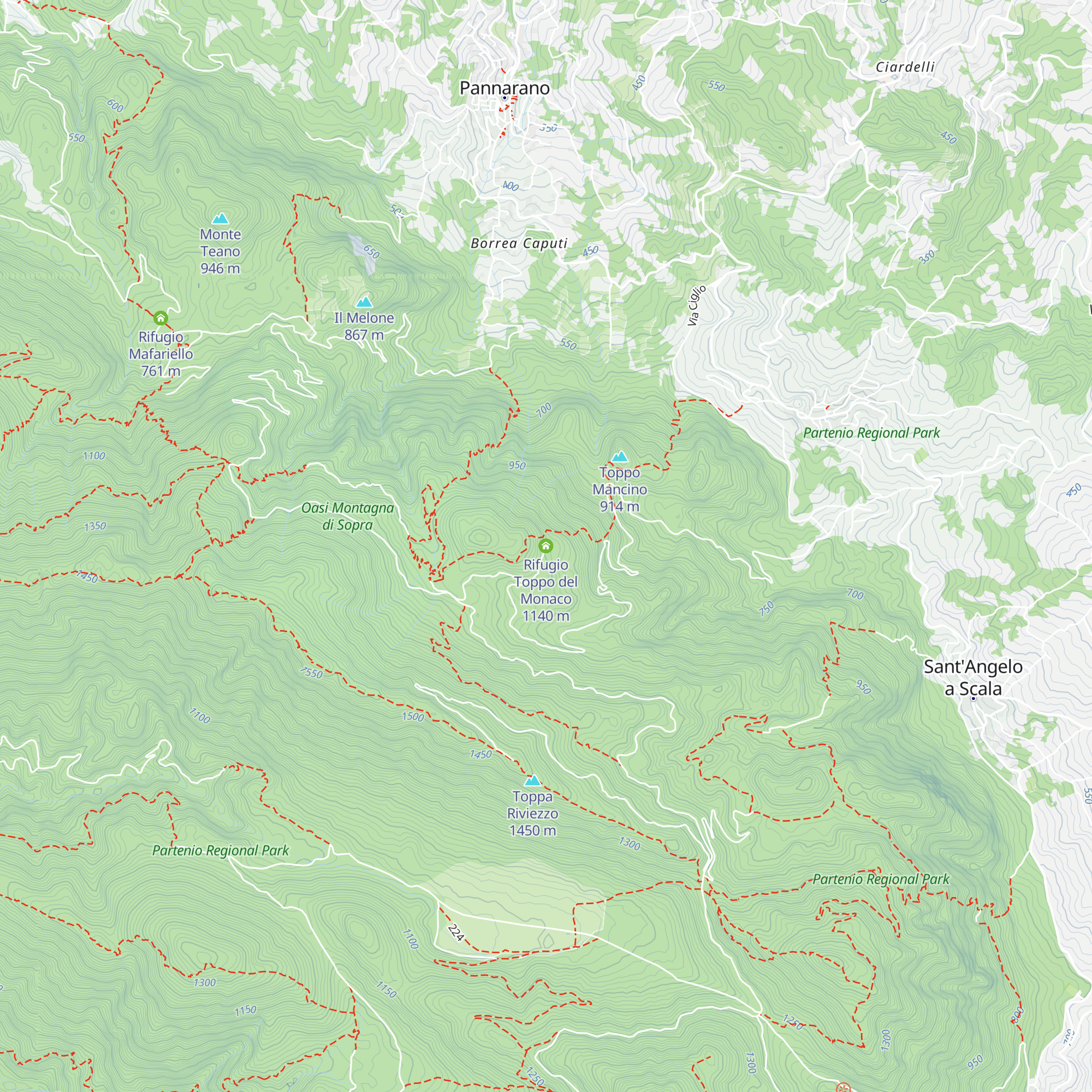 Rifugio Toppo del Monaco map