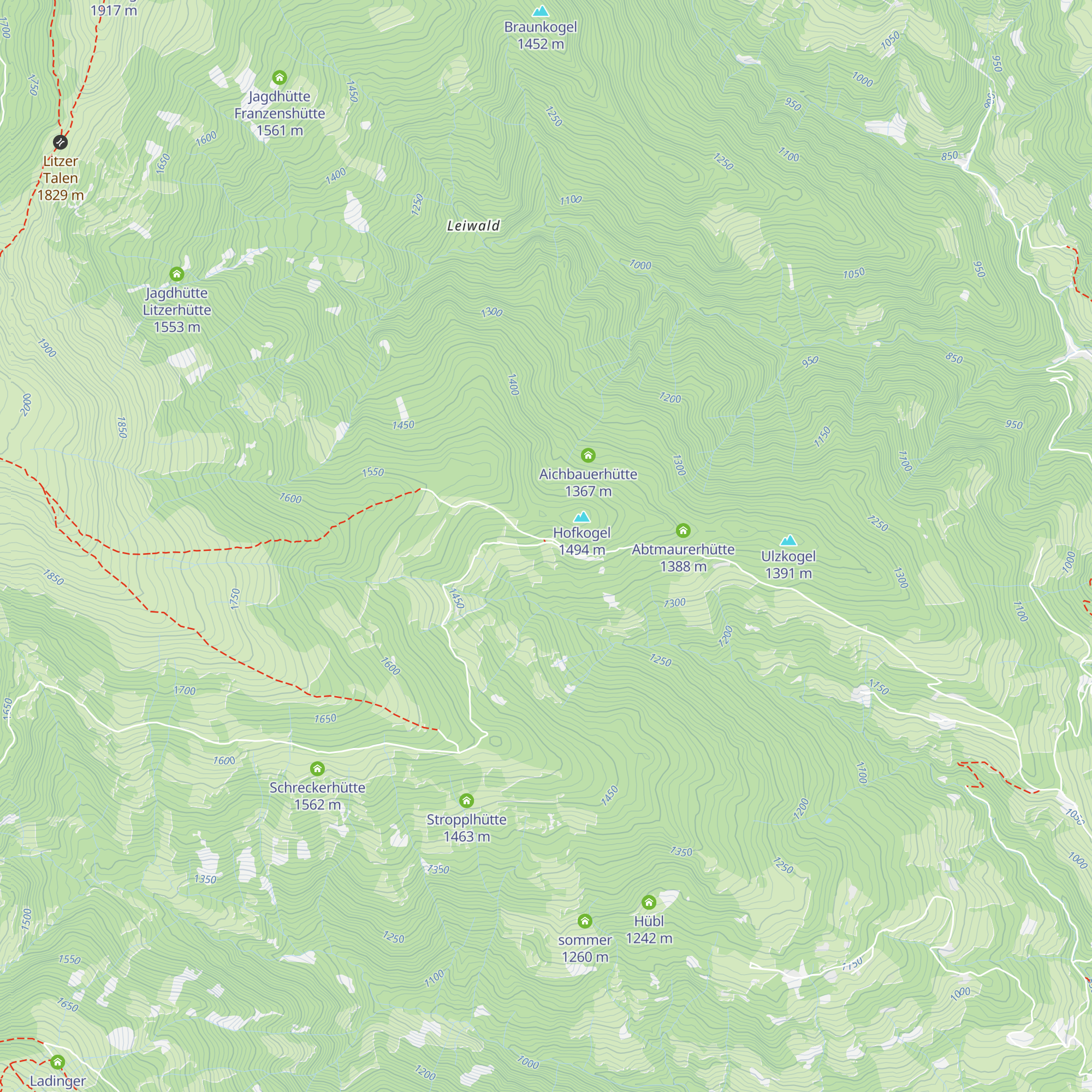Kleinhinterberger Hütte map