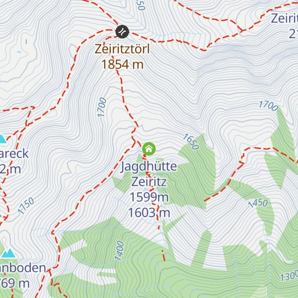 Map of Jagdhütte Zeiritz 1599m