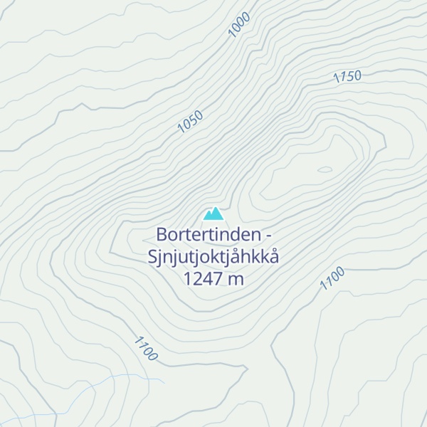Map of Bortertinden - Sjnjutjoktjåhkkå