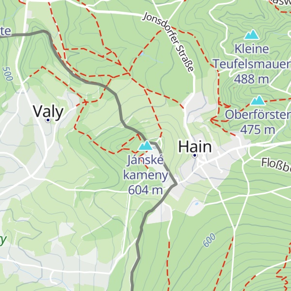Map of Jánské kameny