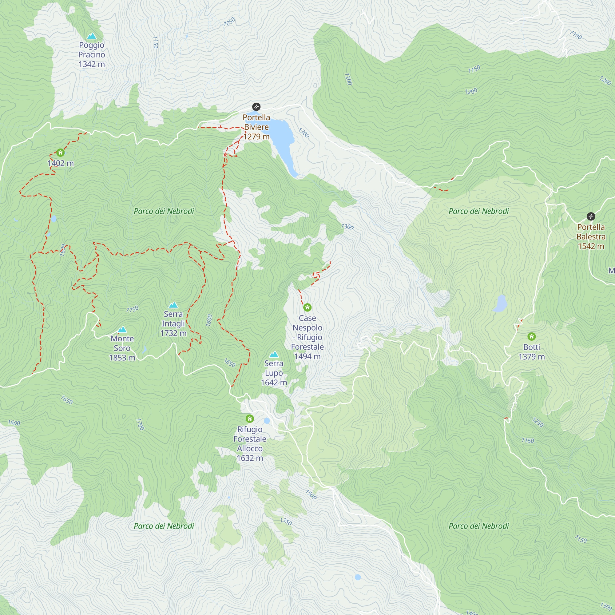 Case Nespolo - Rifugio Forestale map
