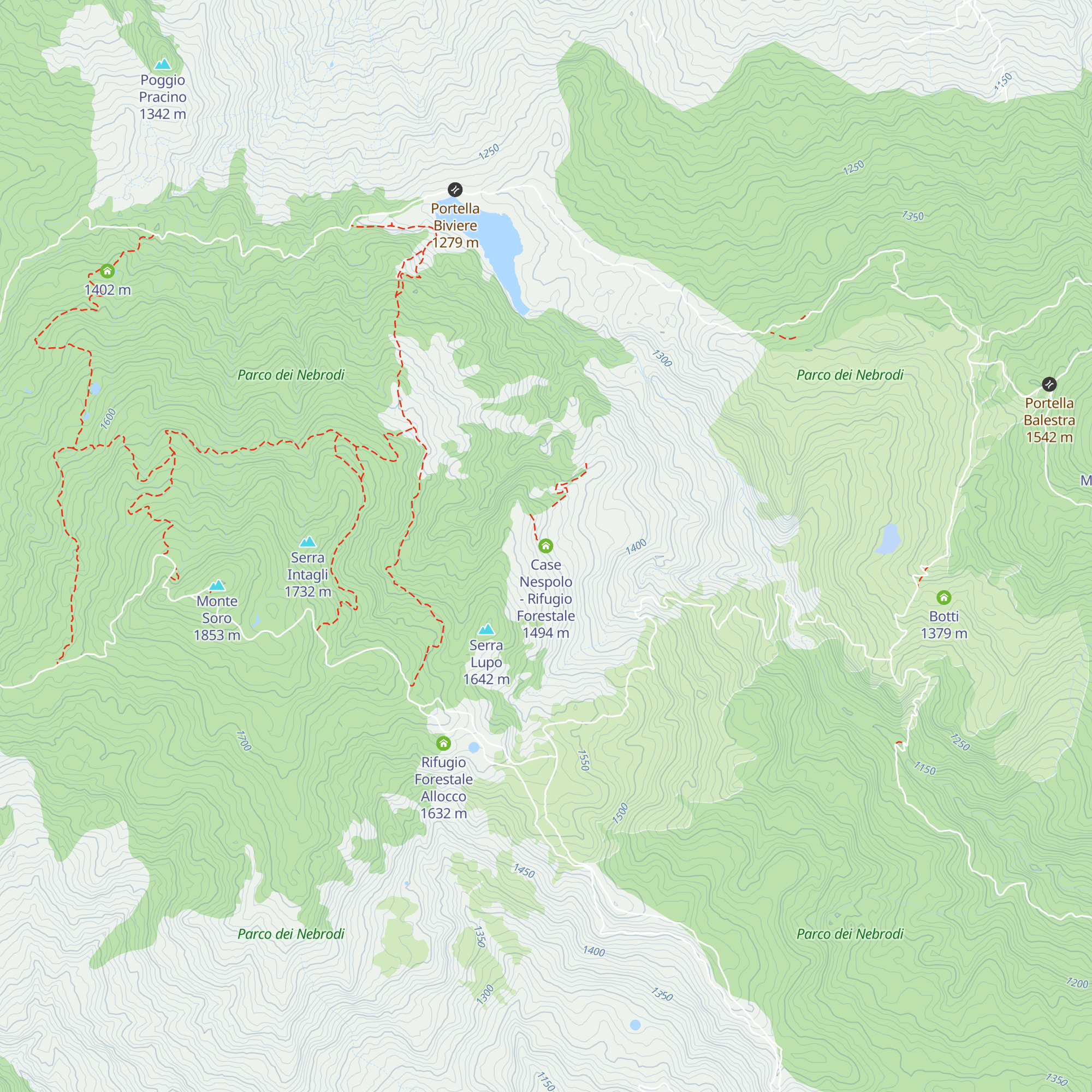Case Nespolo - Rifugio Forestale map