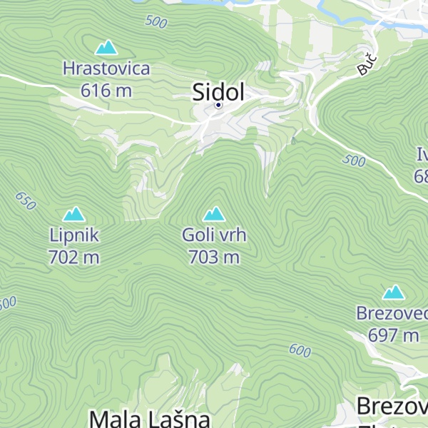Map of Goli vrh