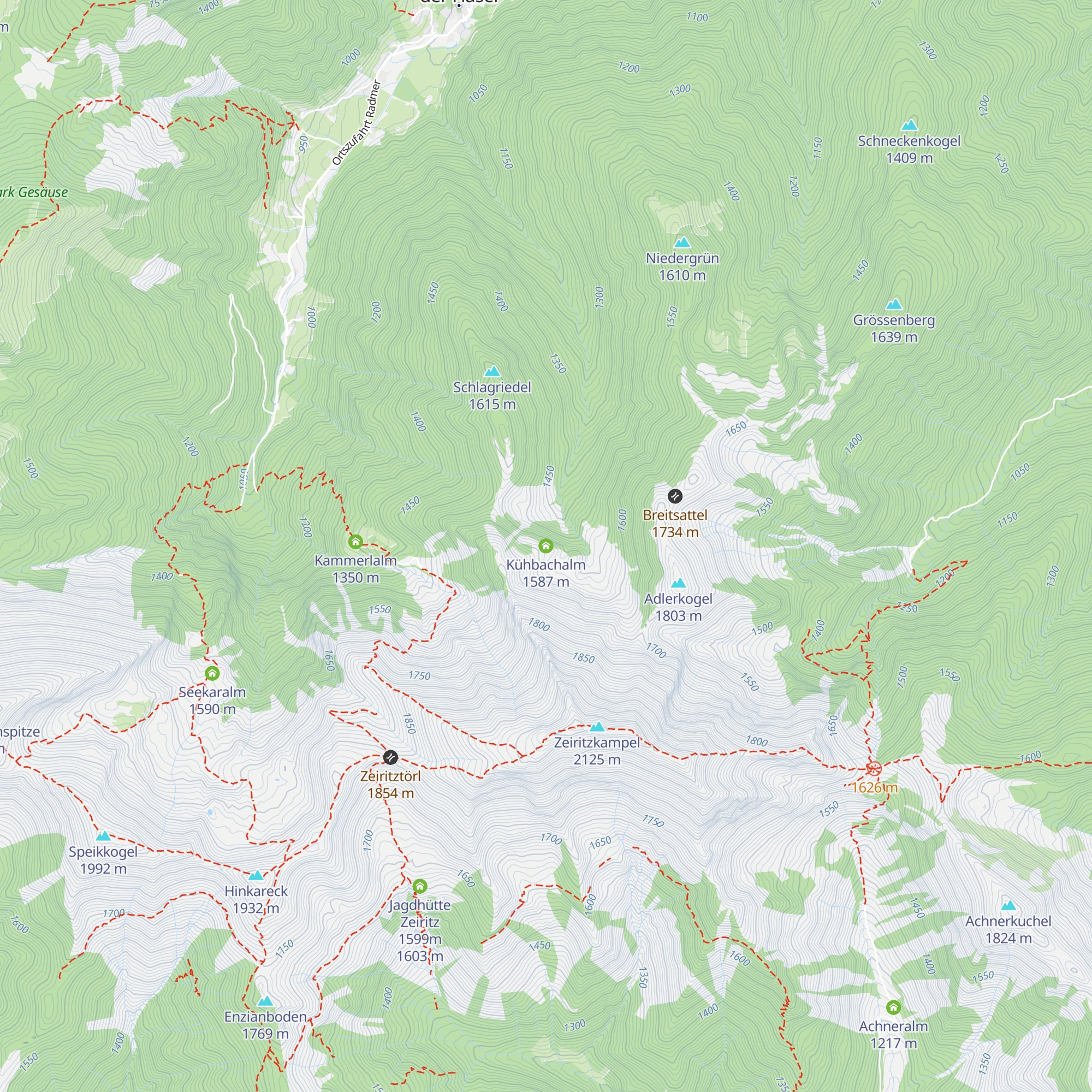 Kühbachalm map