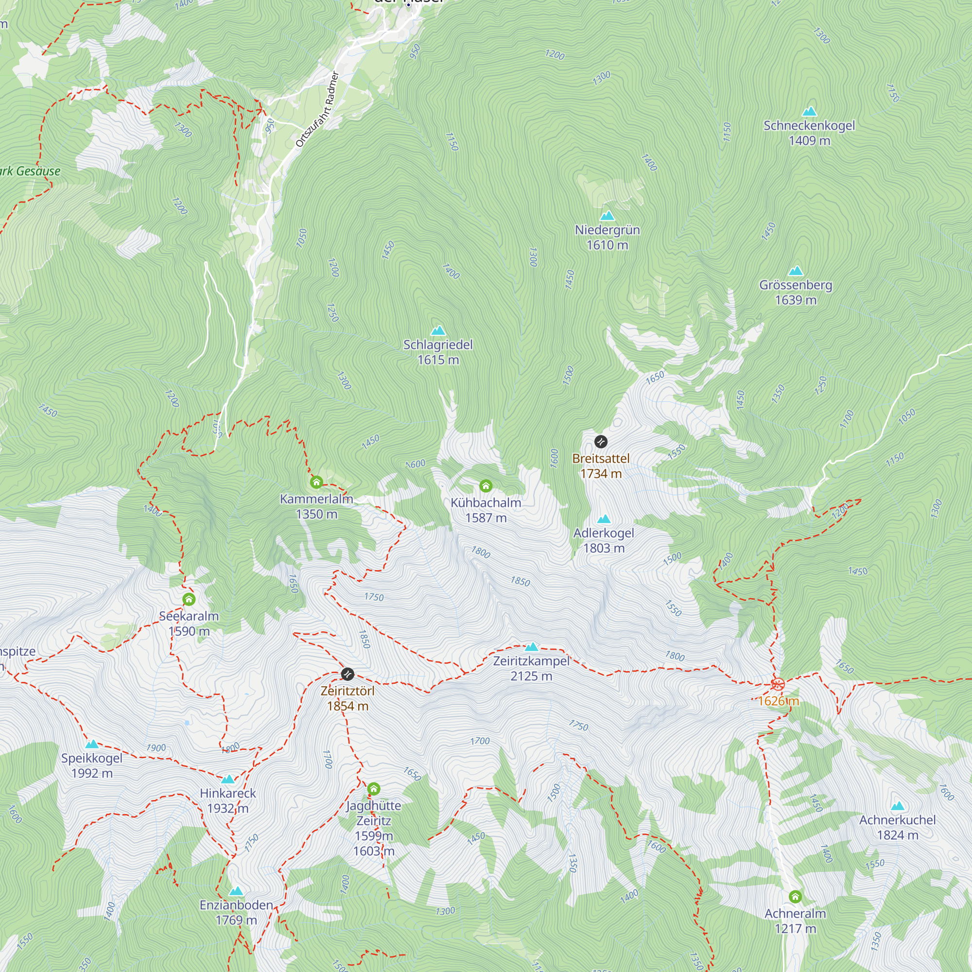 Kühbachalm map
