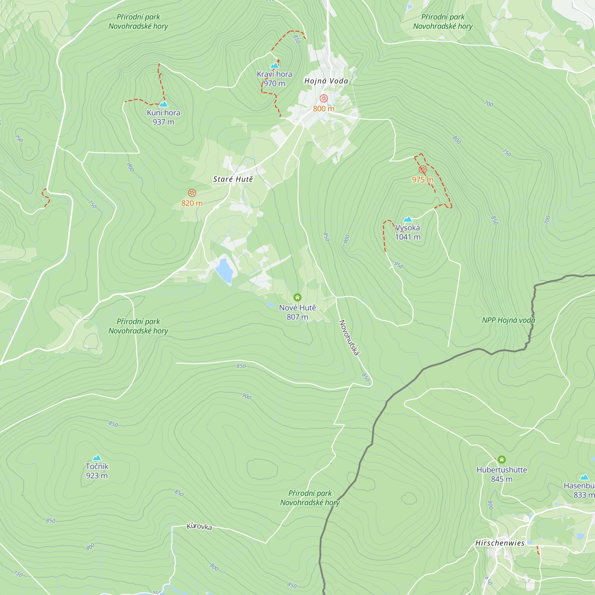 Nové Hutě map