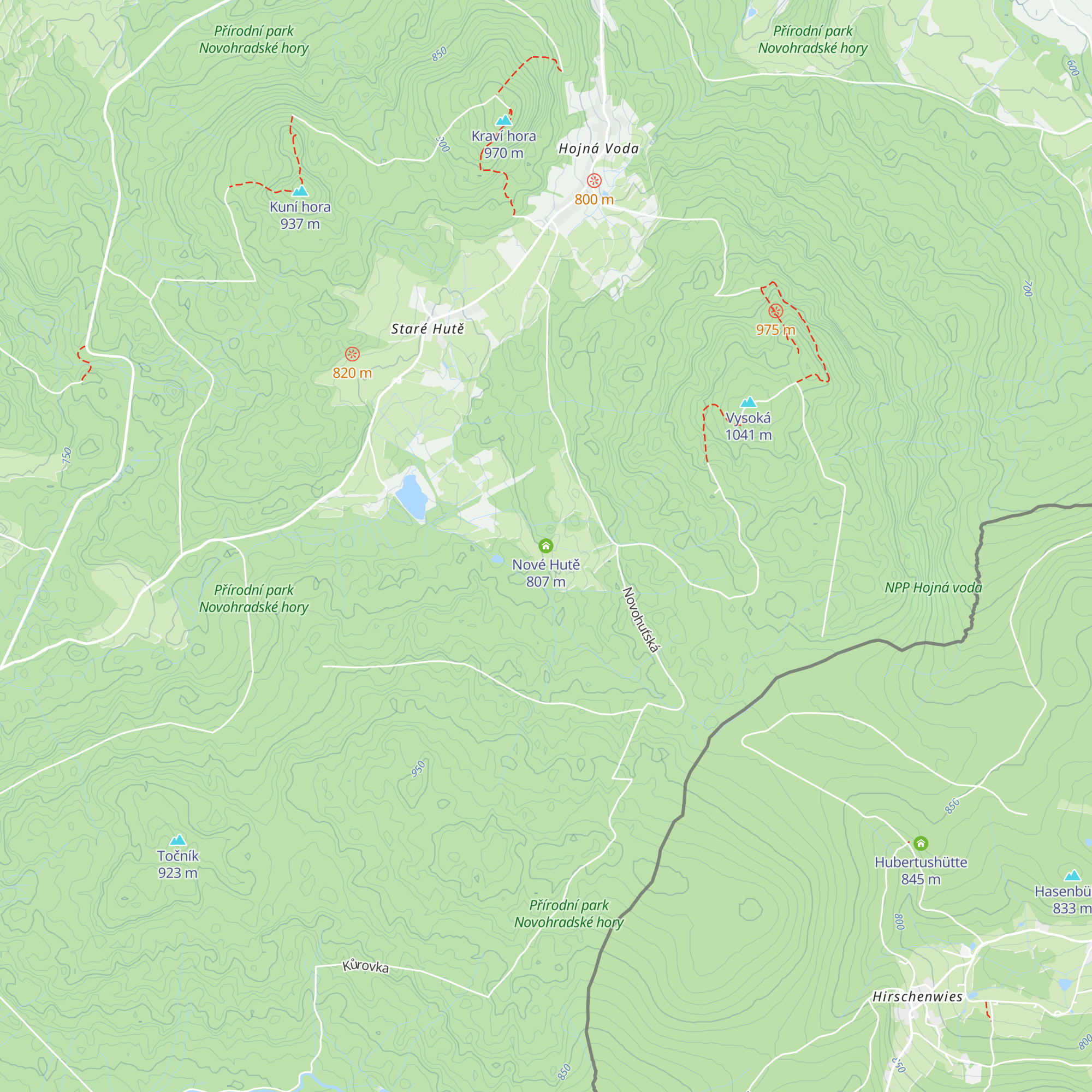 Nové Hutě map