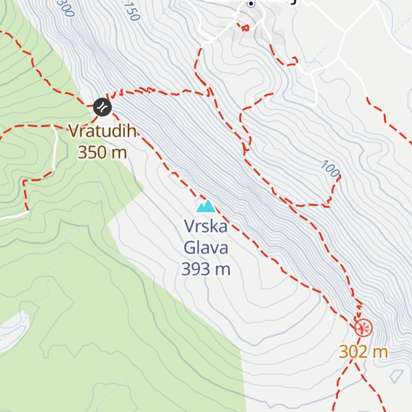 Map of Vrska Glava