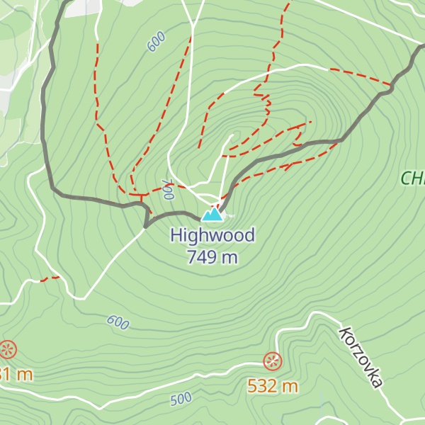 Map of Hochwaldbaude