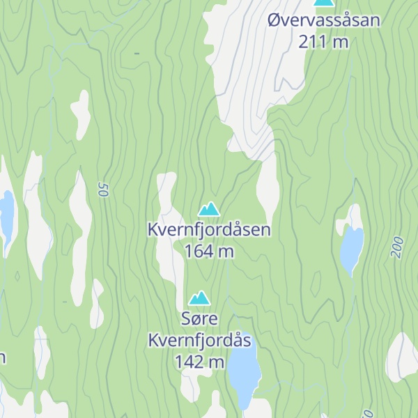 Map of Kvernfjordåsen