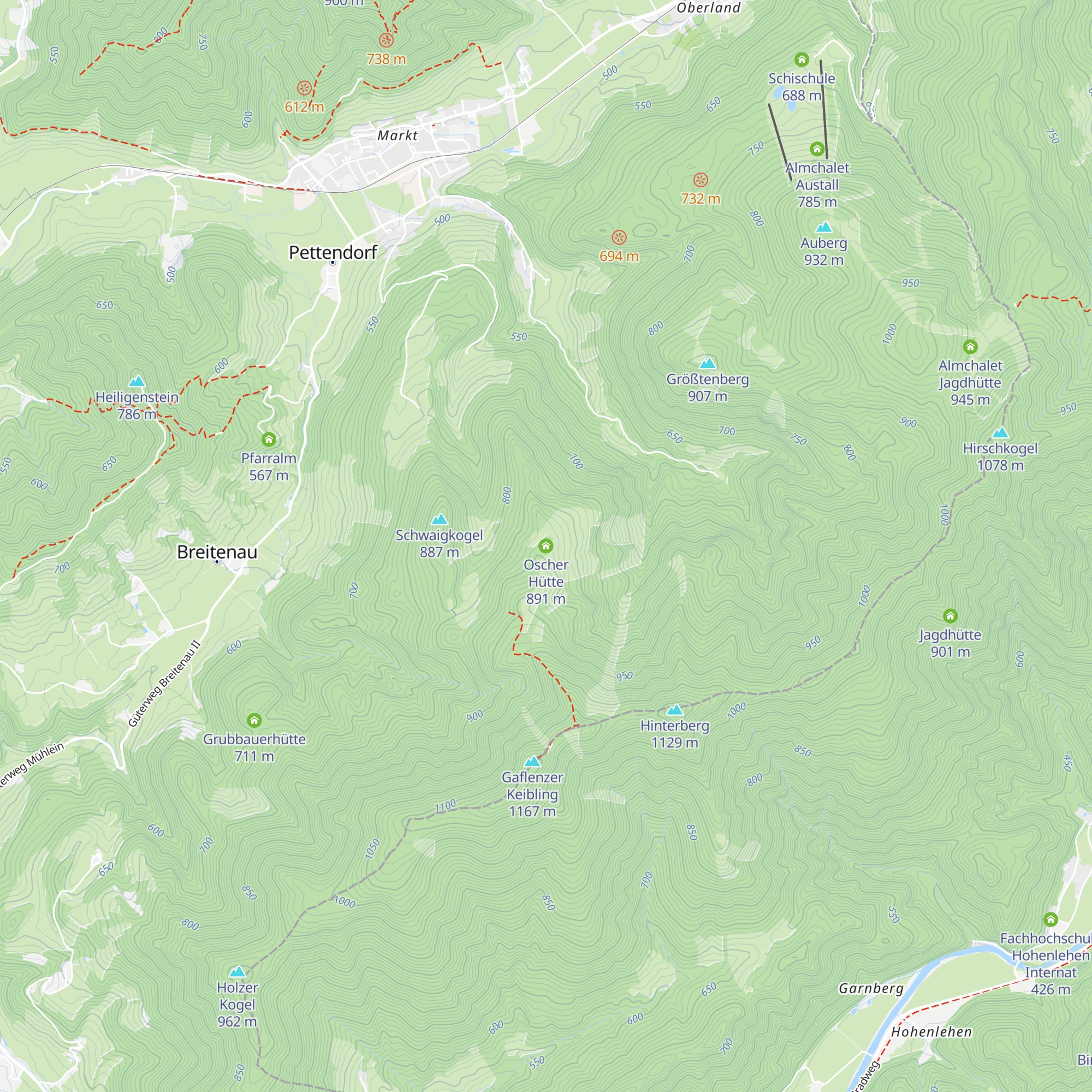 Oscher Hütte map