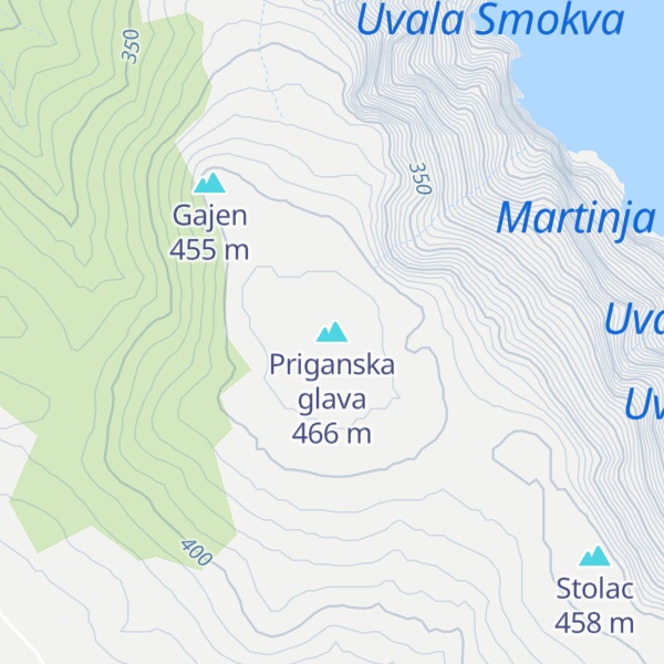Map of Priganska glava