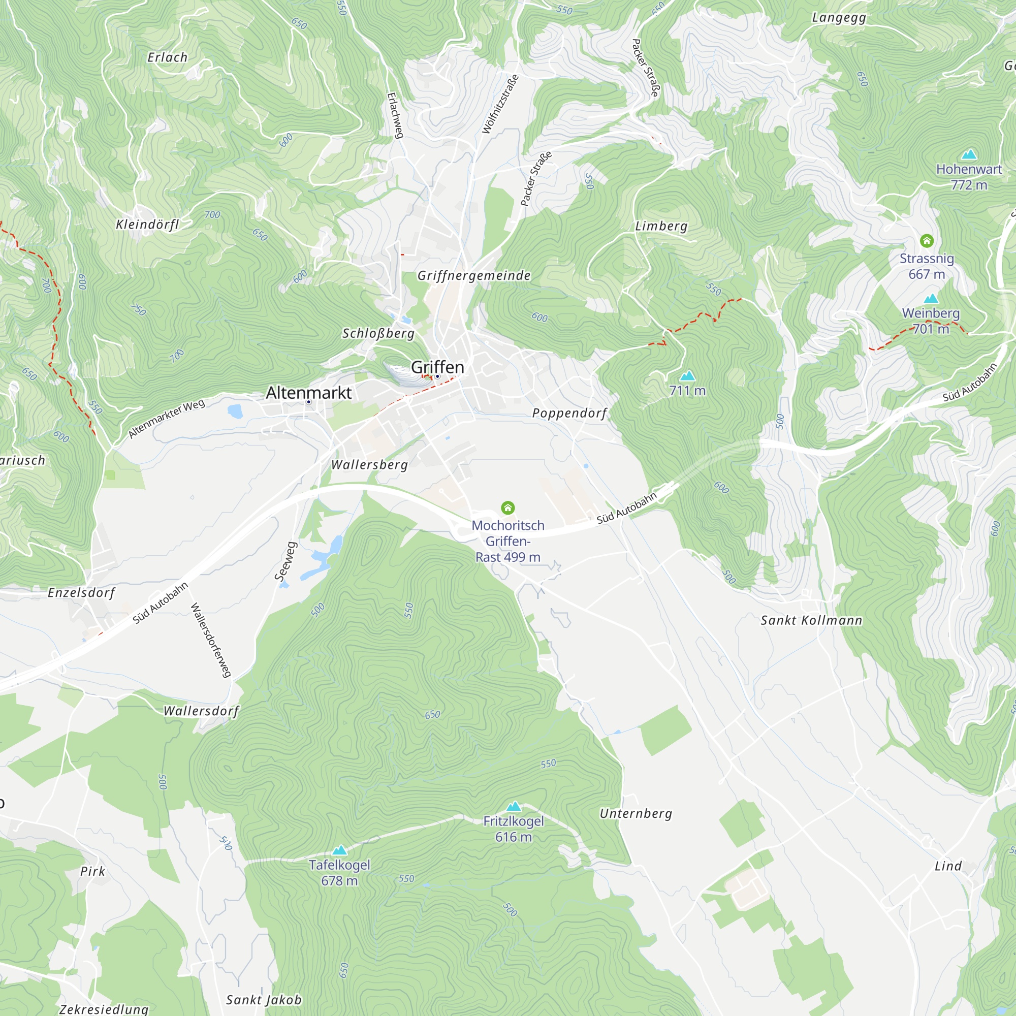 Mochoritsch Griffen-Rast map