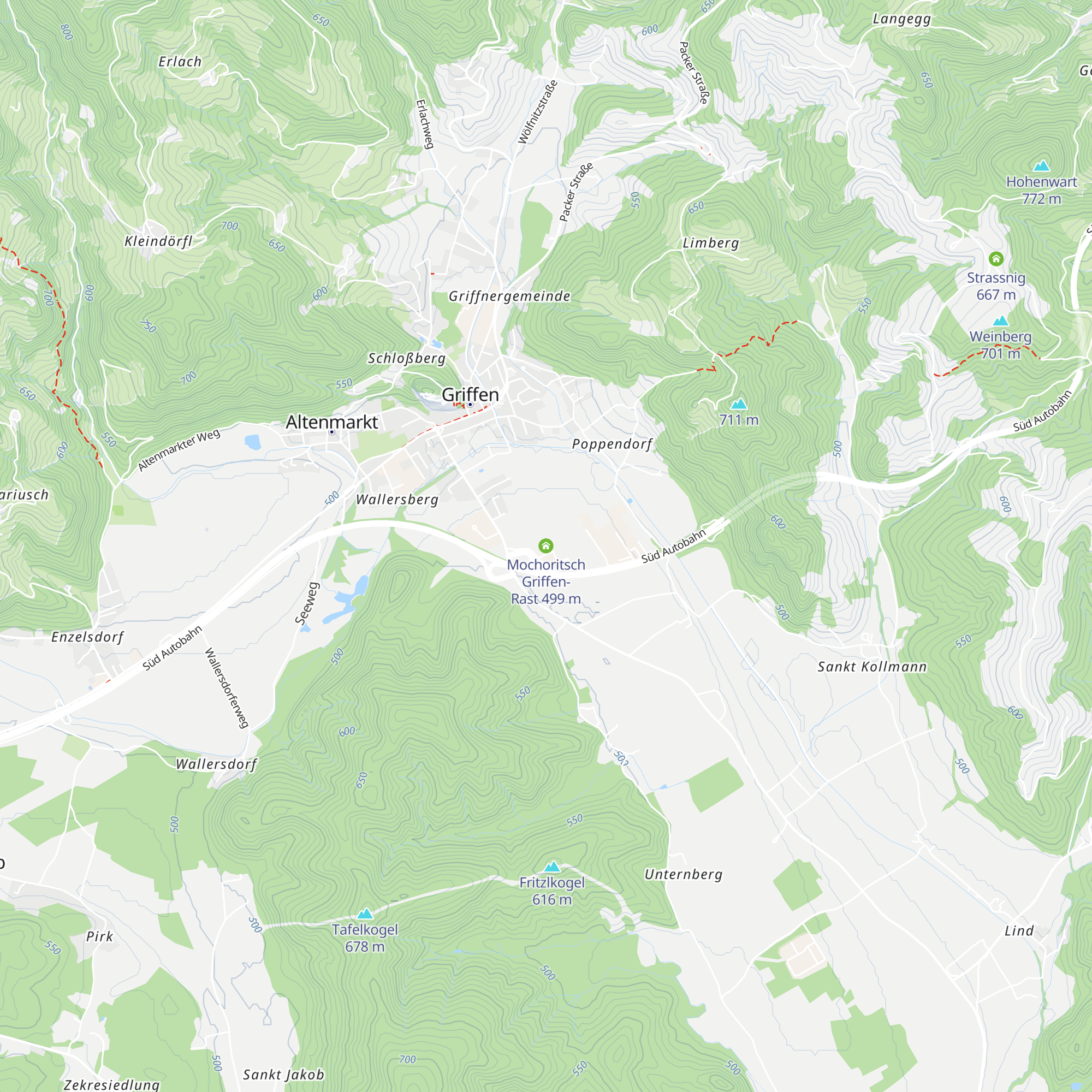 Mochoritsch Griffen-Rast map